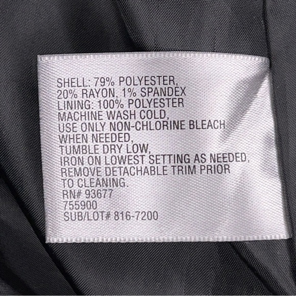 SIZE 6 WORTHINGTON DARK GREY TWEED SKIRT LINED CHAIN ACCENT ACADEMIA - Picture 11 of 12